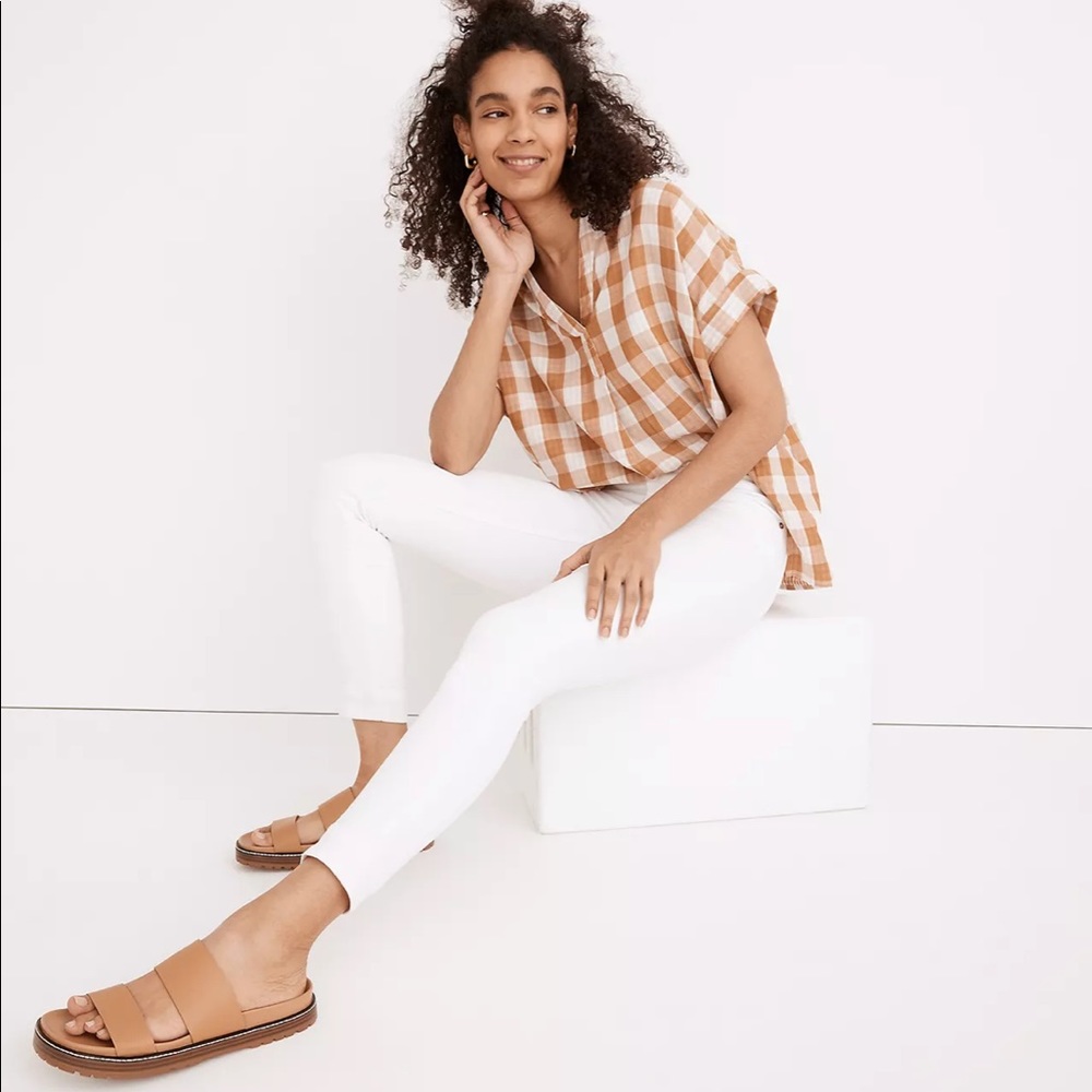 Madewell 9" Mid-Rise Skinny Crop Jeans in Pure White